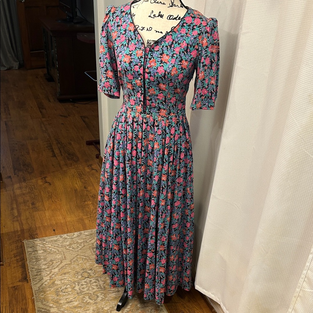 Vintage Laura AshleyFloral Maxi Dress & Headband Made in Great Britain RareCombo
